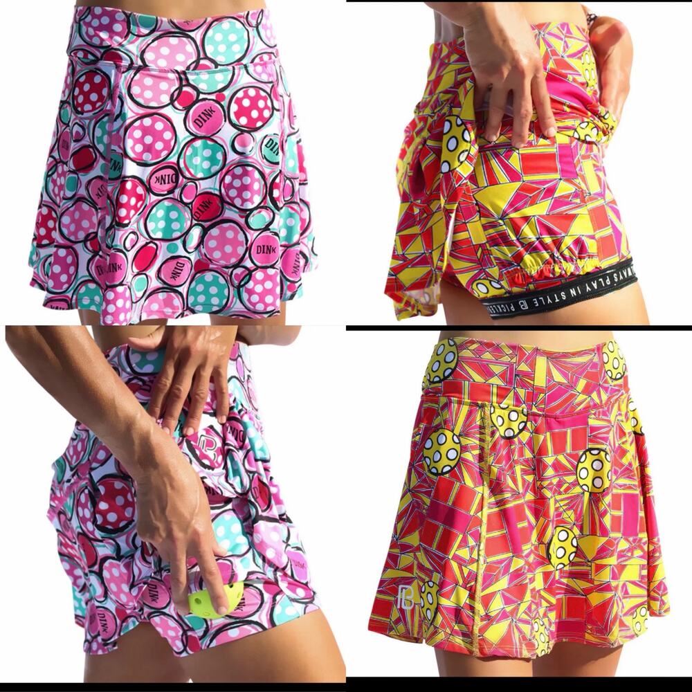 Pickleball Bella lot of 2 Dink 2 & Angle Shot Skirt Sz Lg women’s a line skort